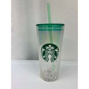 Starbucks Glass Snow Tumbler Holiday 2020 Collectible Christmas 18oz Lim